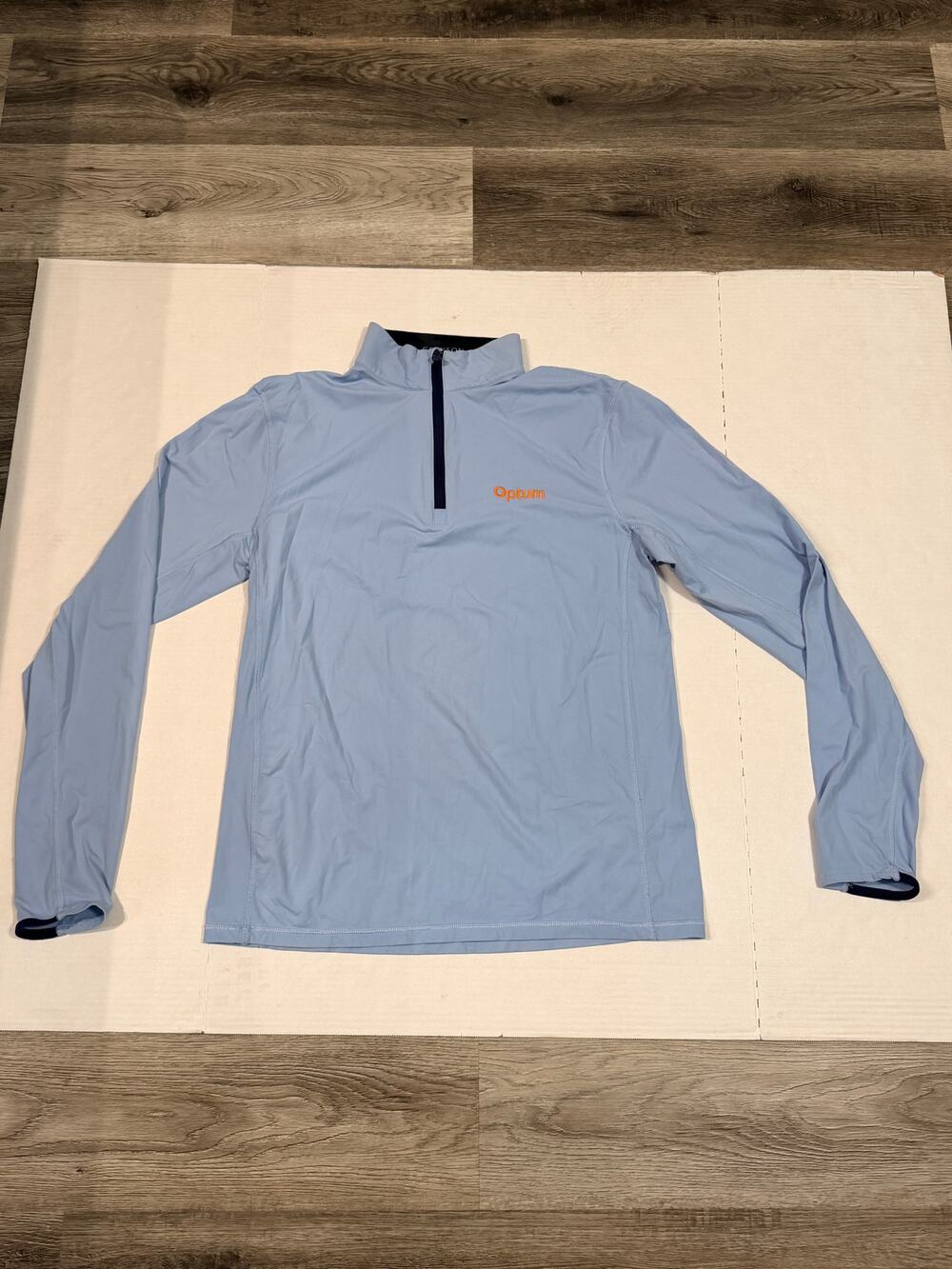Greyson Mens M Light Blue Quarter Zip Pullover Optum Golf Performance